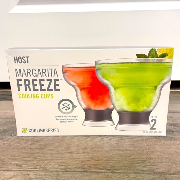 Host Other - Host FREEZE Margarita Cocktail Glasses -Stemless Cooling Cups Set of 2, Grey